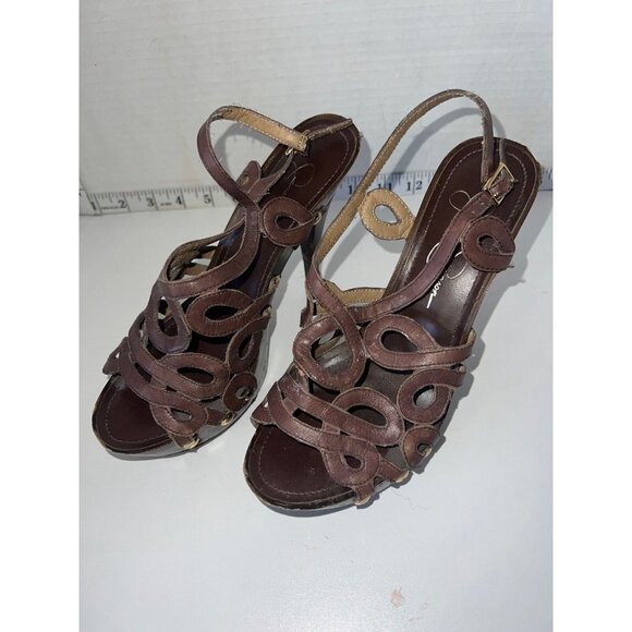 LOT of 2 Women's 6 1/2B wood Heels Shoes Browns JESSICA SIMPSON JS-GENAVIV - Picture 9 of 12
